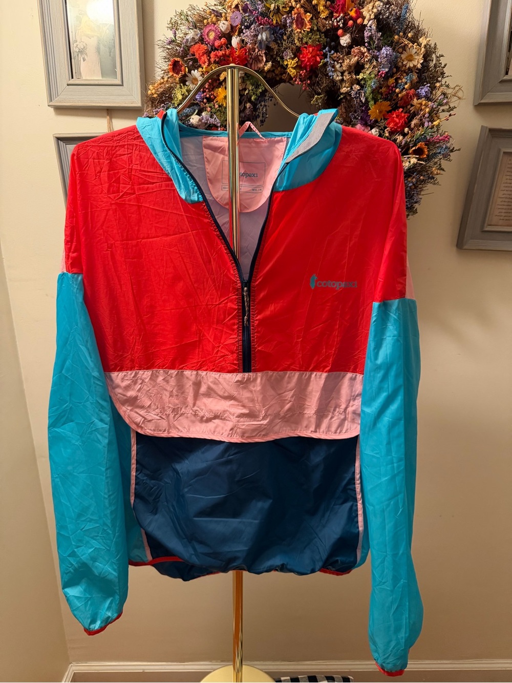 Cotopaxi Colorblock Windbreaker Jacket - Red, Pink, Blue Man’s L / Women’s XL